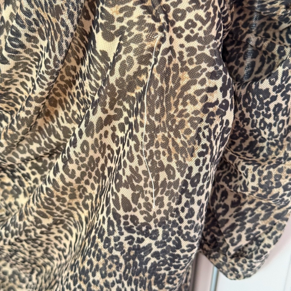 Anthropologie Leopard Print Draped Cowl Neck Top XL - Picture 8 of 9